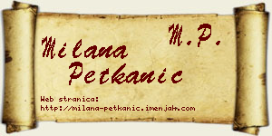 Milana Petkanić vizit kartica